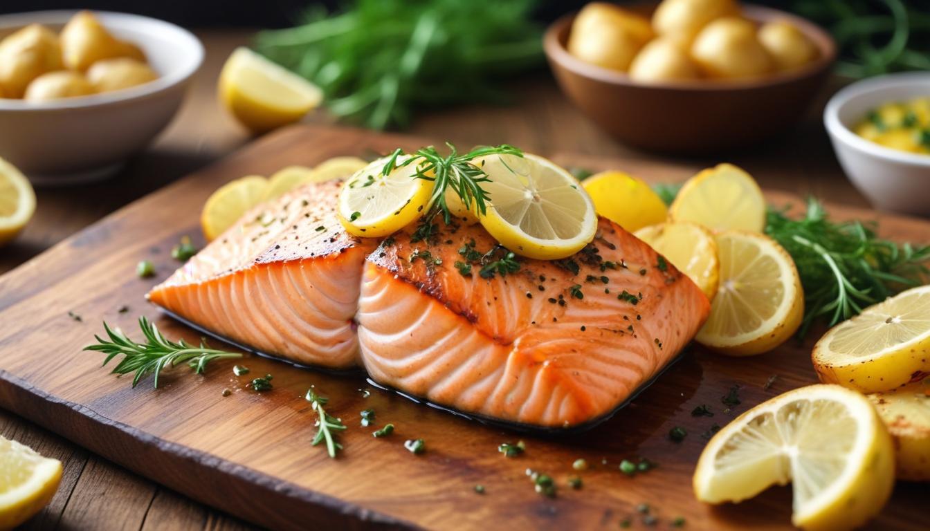Fırında Patates ile Lezzetli Somon