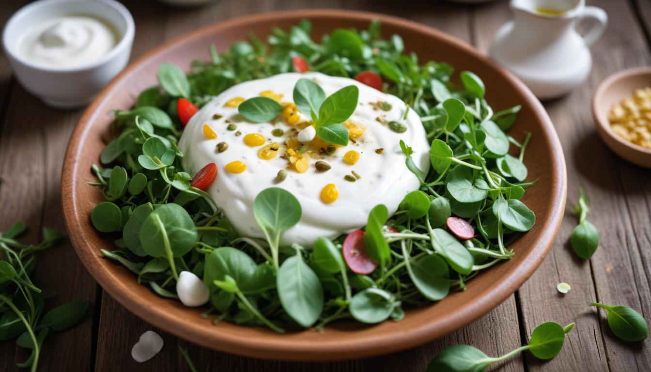 Enerji Dolu Yoğurtlu Semizotu Salatası