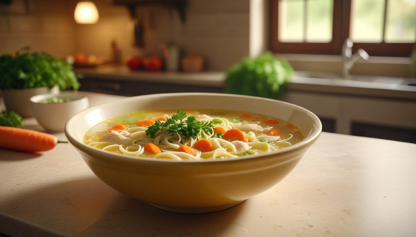 Pazartesi Sendromuna İyi Gelen Tavuklu Noodle Çorbası