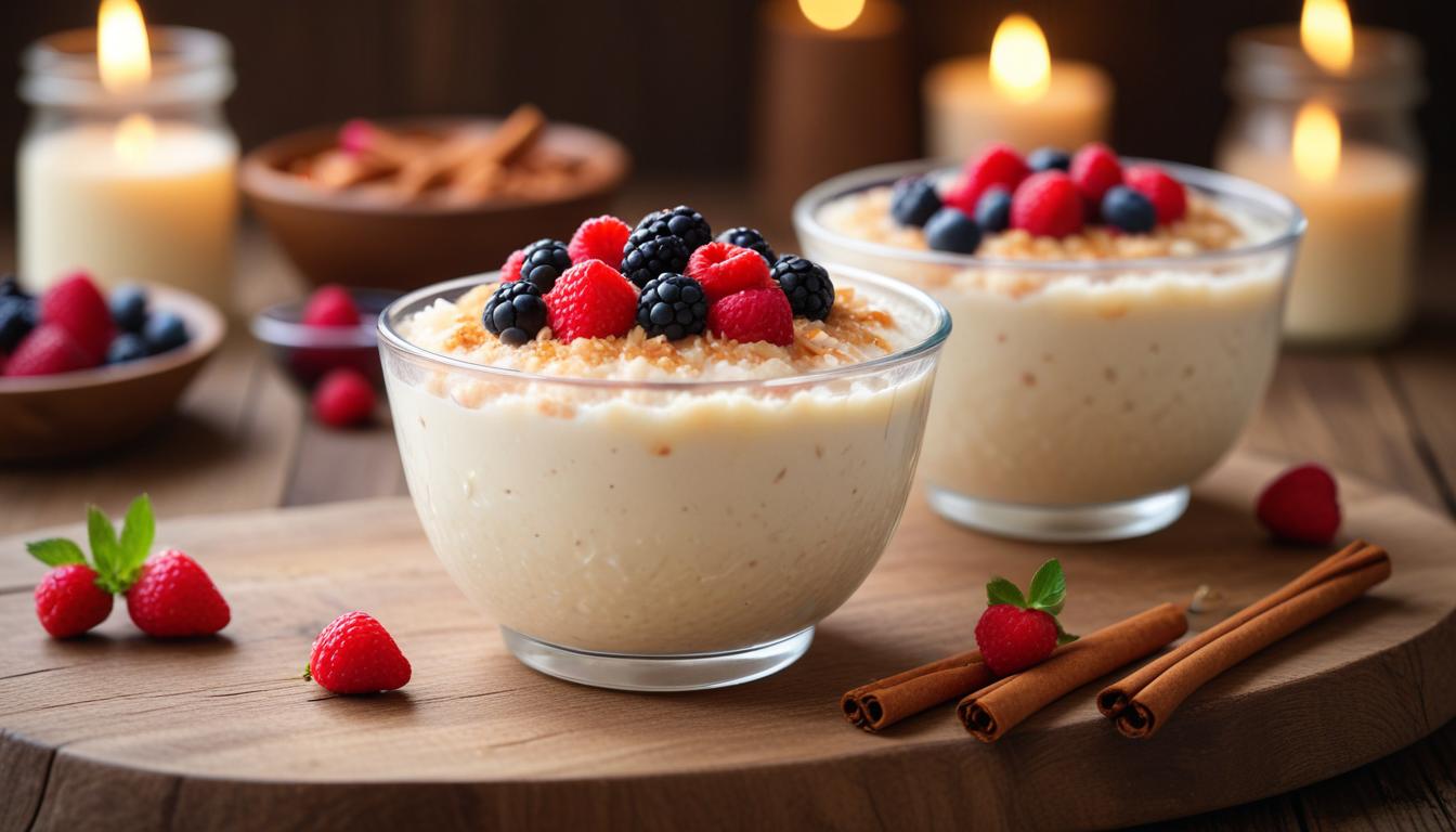 Vegan Tarçınlı Badem Sütlü Pirinç Pudding