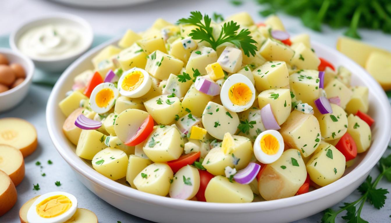 Lezzetli Patatesli Yumurta Salatası