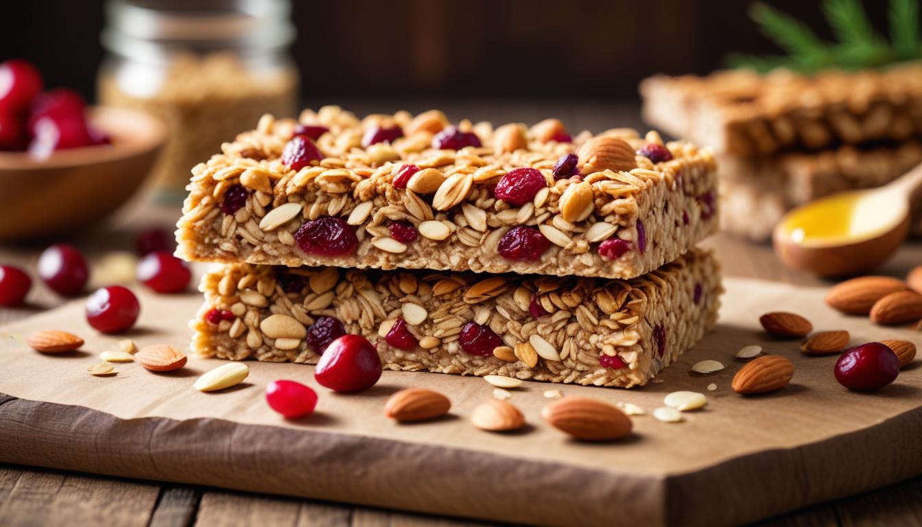 Kızılcık ve Bademli Enerji Dolgulu Granola Bar